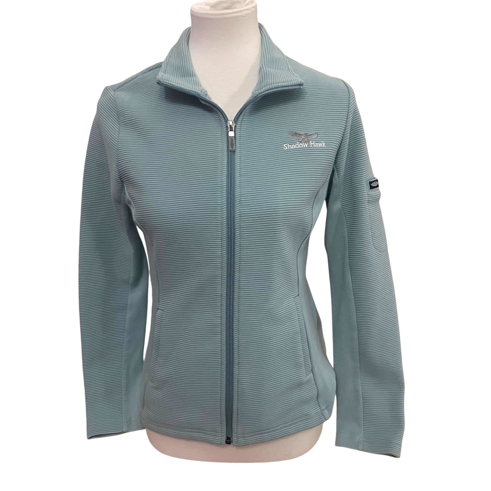 Straight Down Jacket Women's Shadow Hawk Golf Gorpcore Full Zip Aqua‎ Blue Small